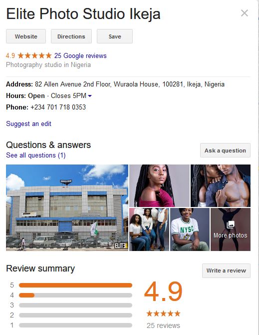 Elite Studio Ikeja - Customer Reviews